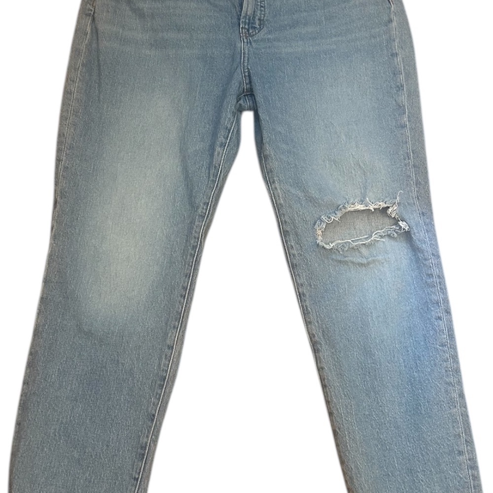 Trendy Light Blue Distressed Boyfriend Jeans
